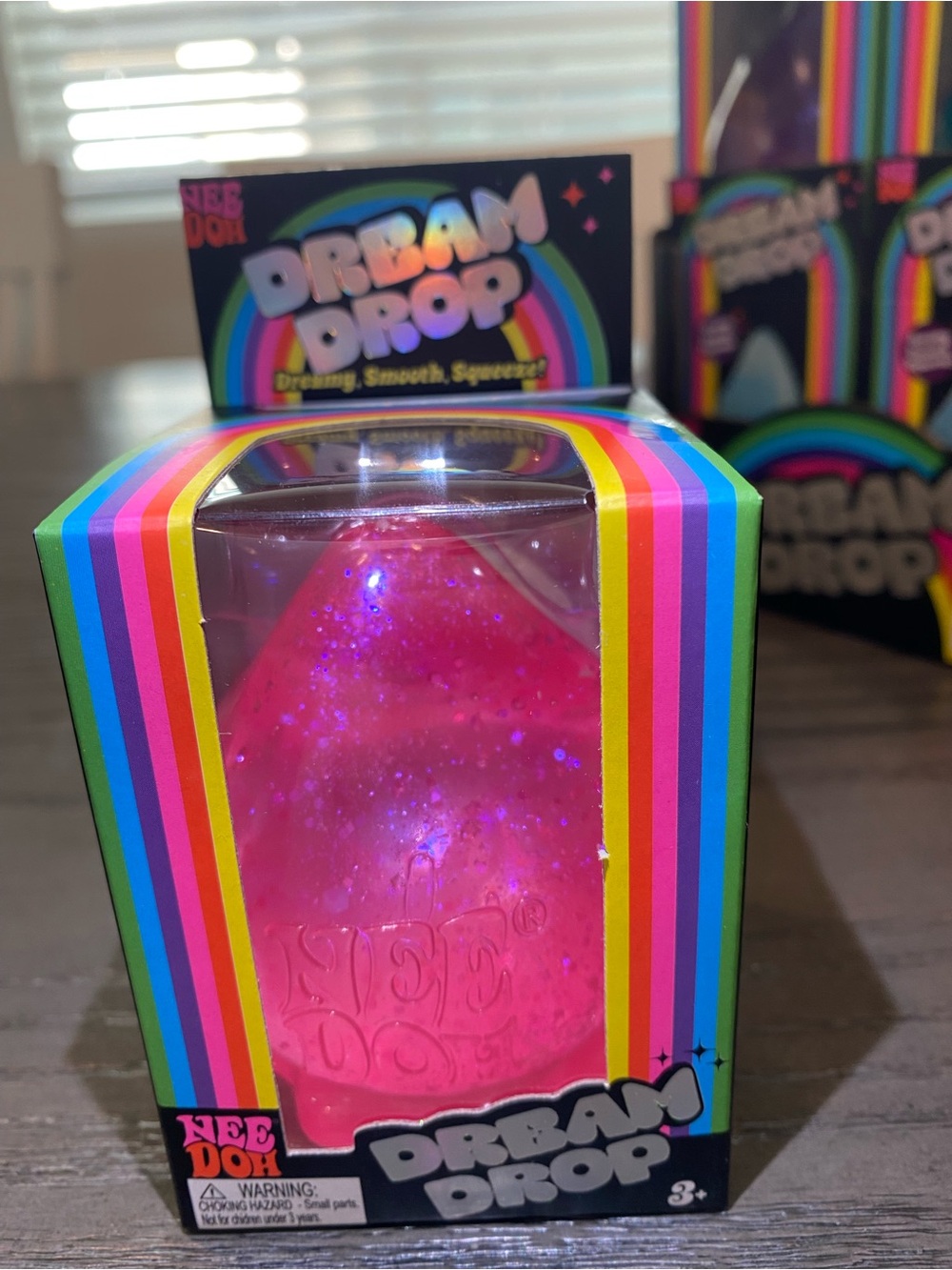 Needoh DreamDrop Pink Glitter Squeeze Toy